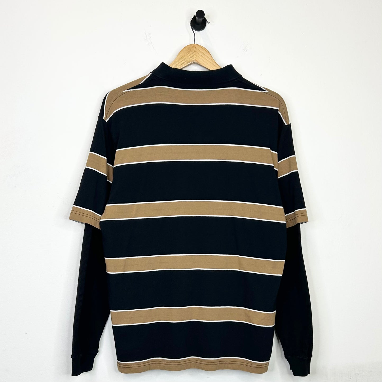 DICKIES BROWN STRIPED WAFFLE POLO