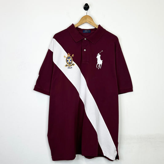 RALPH LAUREN POLO BURGUNDY STRIPED SHIRT