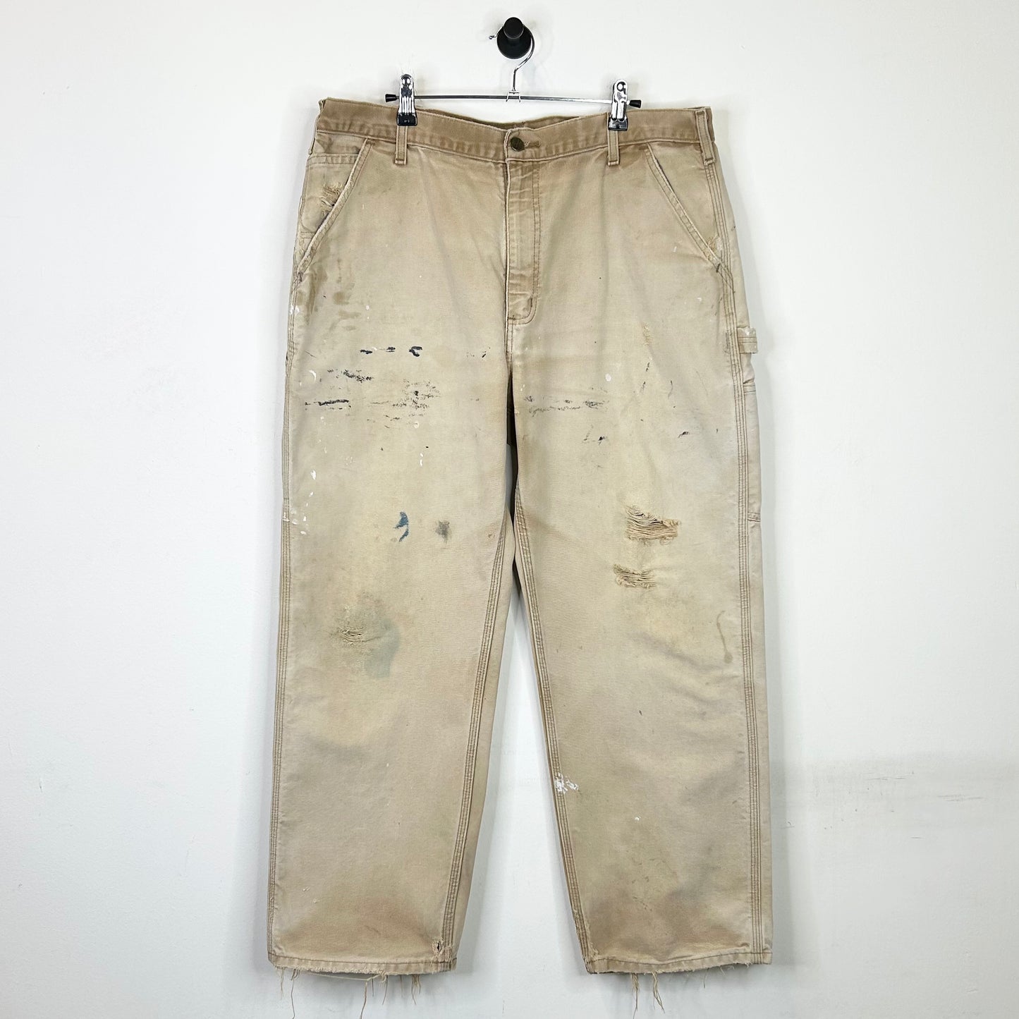 CARHARTT DISTRESSED KHAKI WORK PANTS