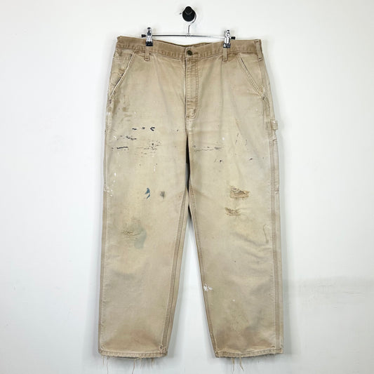 CARHARTT DISTRESSED KHAKI WORK PANTS