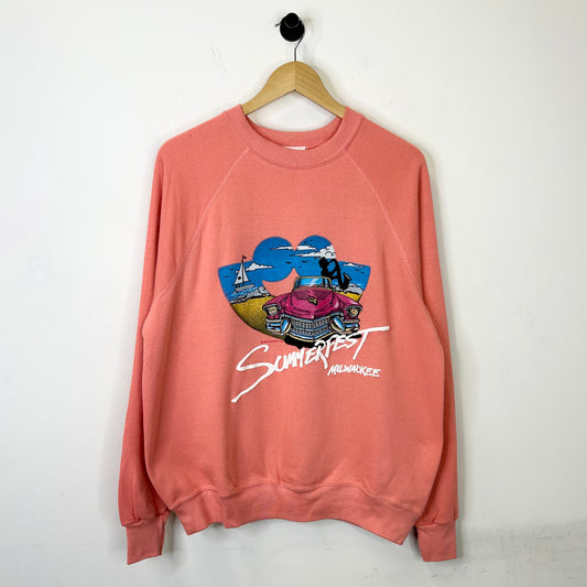 PINK 1988 SUMMER FEST CAR GRAPHIC CREWNECK