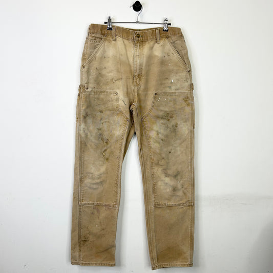 CARHARTT DOUBLE KNEES TAN PAINT SPLATTER PANTS