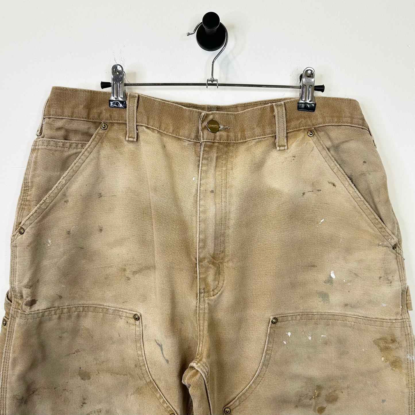 CARHARTT DOUBLE KNEES TAN PAINT SPLATTER PANTS