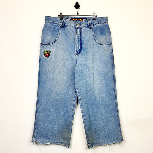 JNCO PIPES "J" CROWN EMBROIDERED DENIM