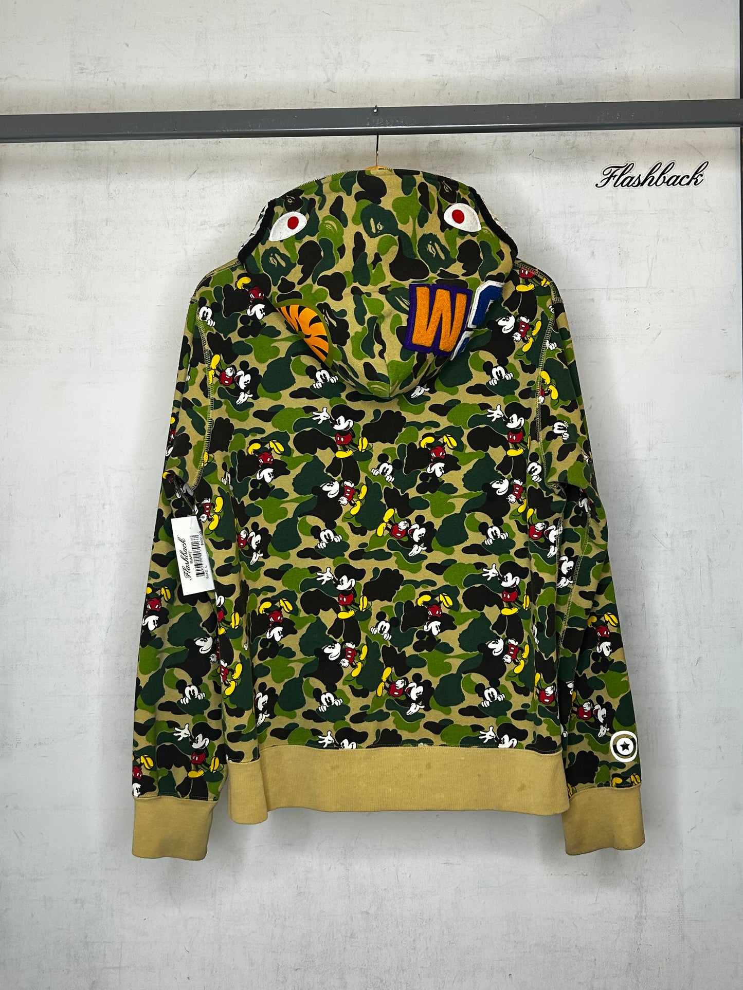 BAPE X MICKEY MOUSE ABC CAMO SHARK FULL ZIP HOODIE