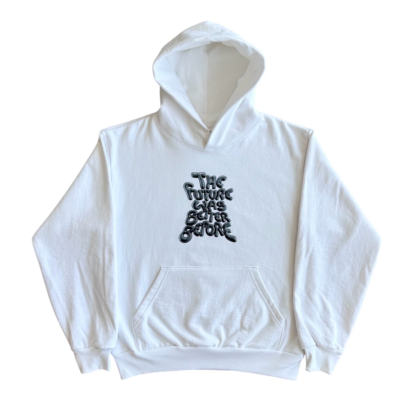 The Future Was Better Before Hoodie (White/Black)
