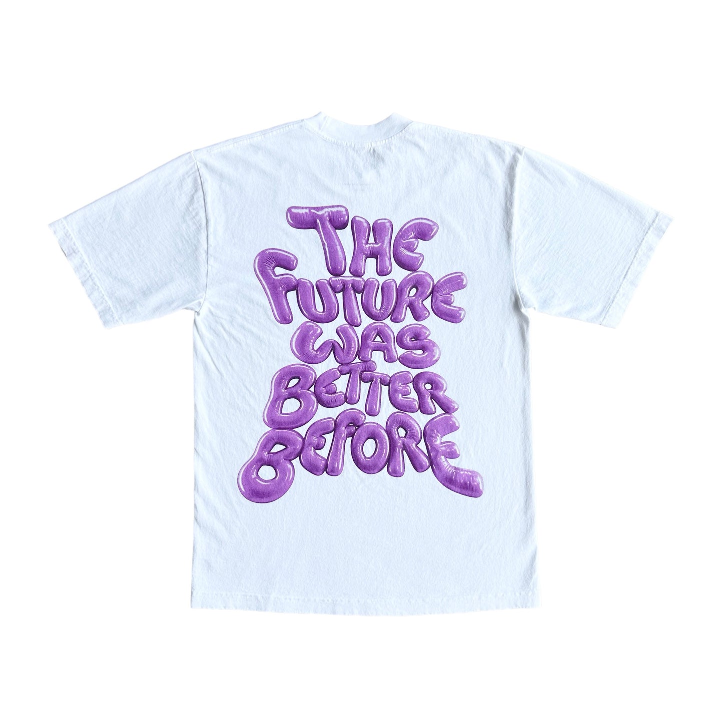 The Future Was Better Before Tee (White/Purple)