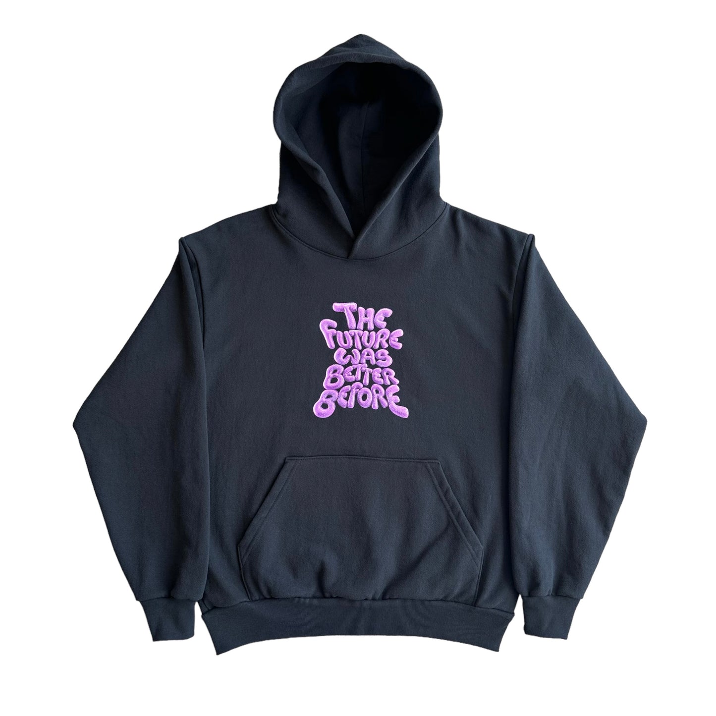 The Future Was Better Before Hoodie (Black/Purple)