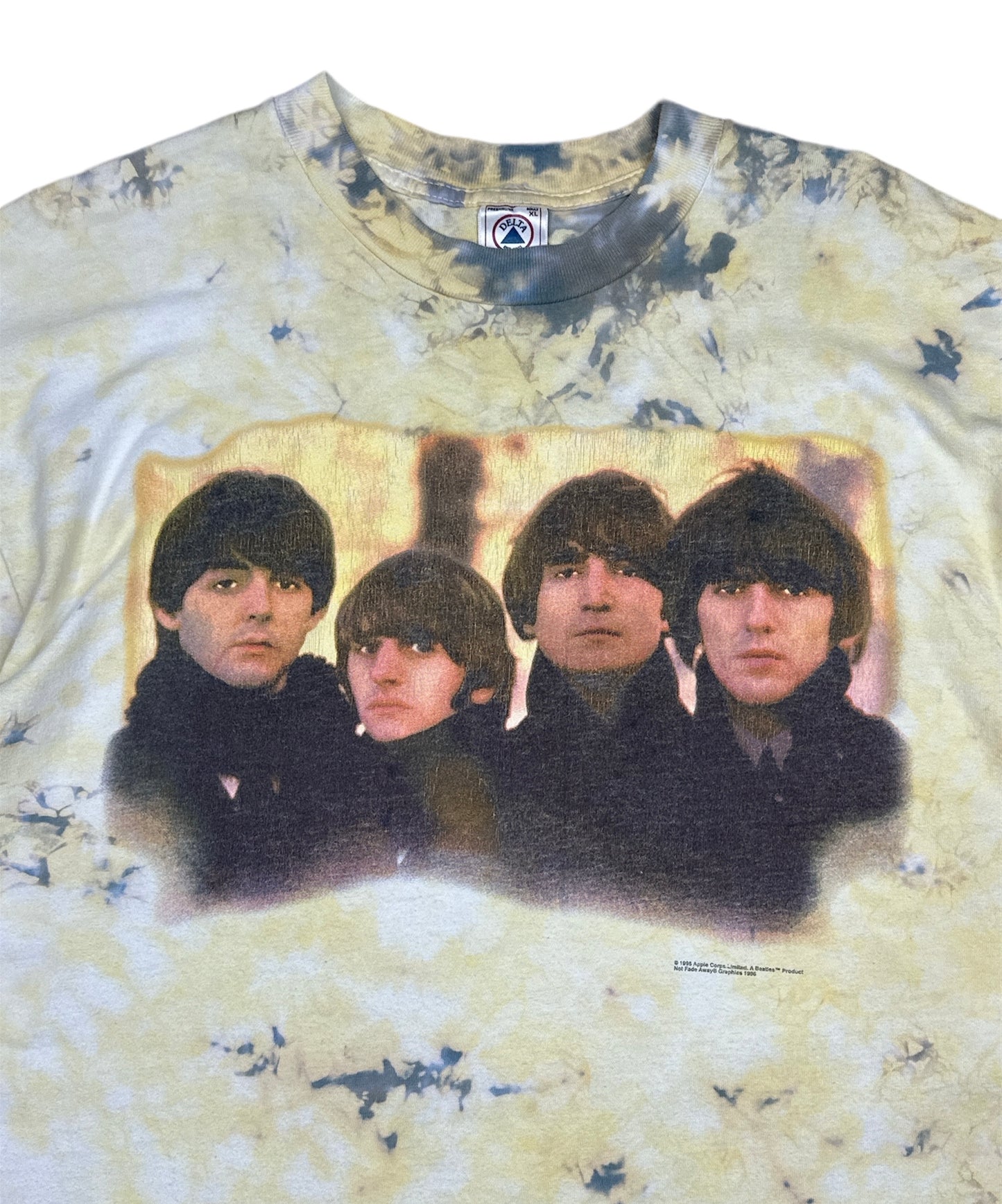 YELLOW TIE DYE BEATLES T-SHIRT