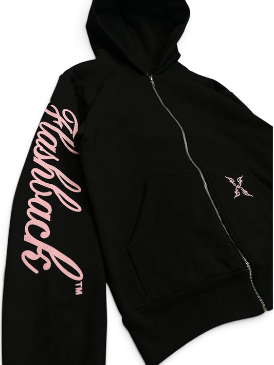 FLASHBACK LOGO ZIP-UP BLACK/PINK