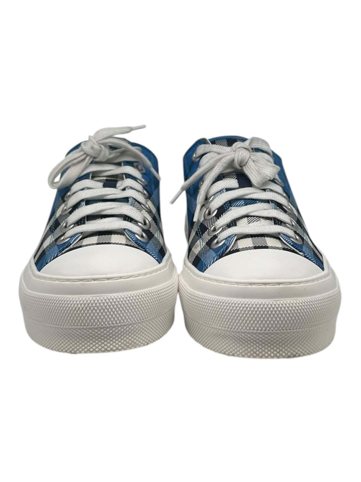 PREOWNED BURBERRY TRAINING JACK BLUE CHECK SNEAKER
