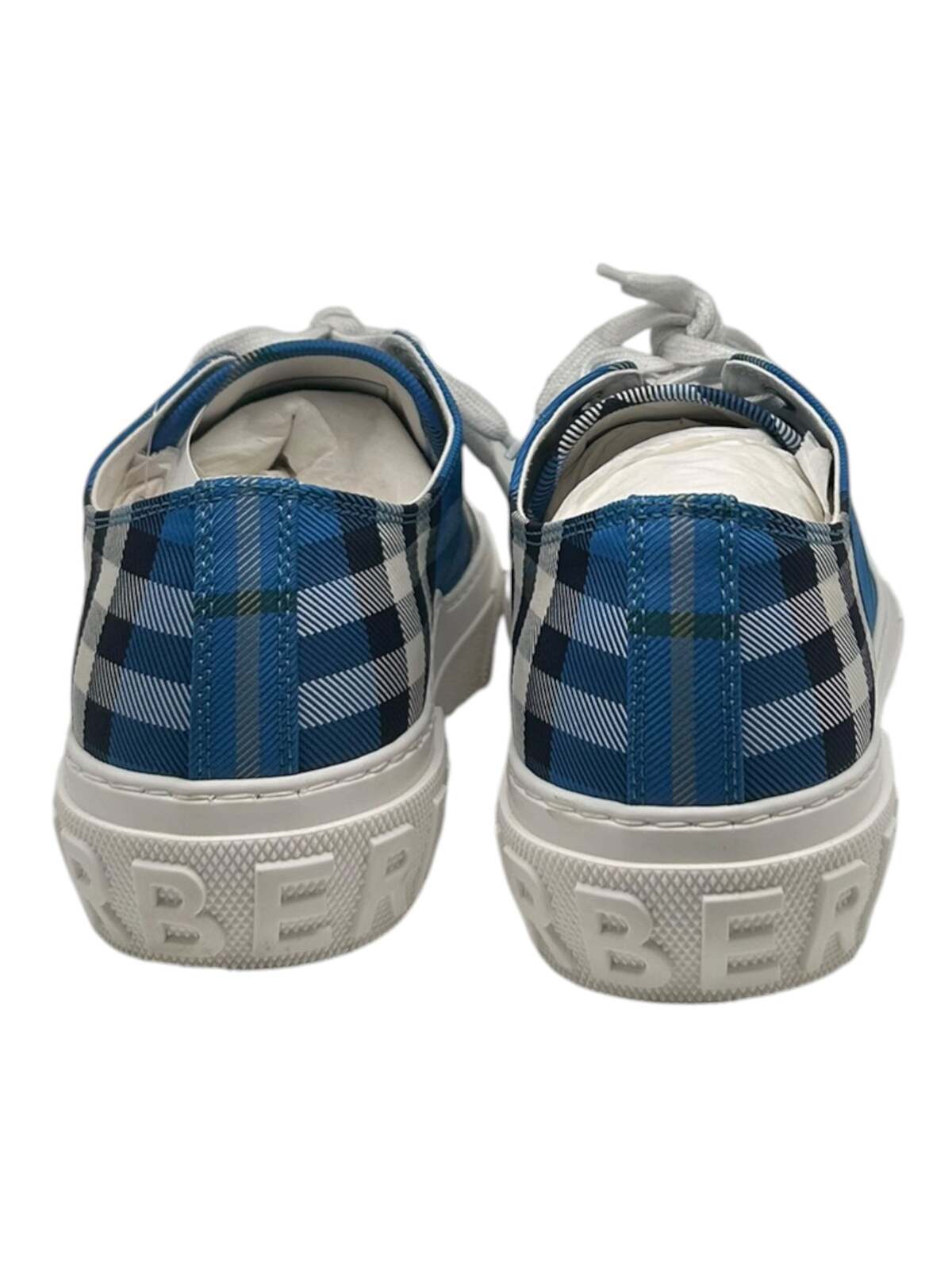 PREOWNED BURBERRY TRAINING JACK BLUE CHECK SNEAKER