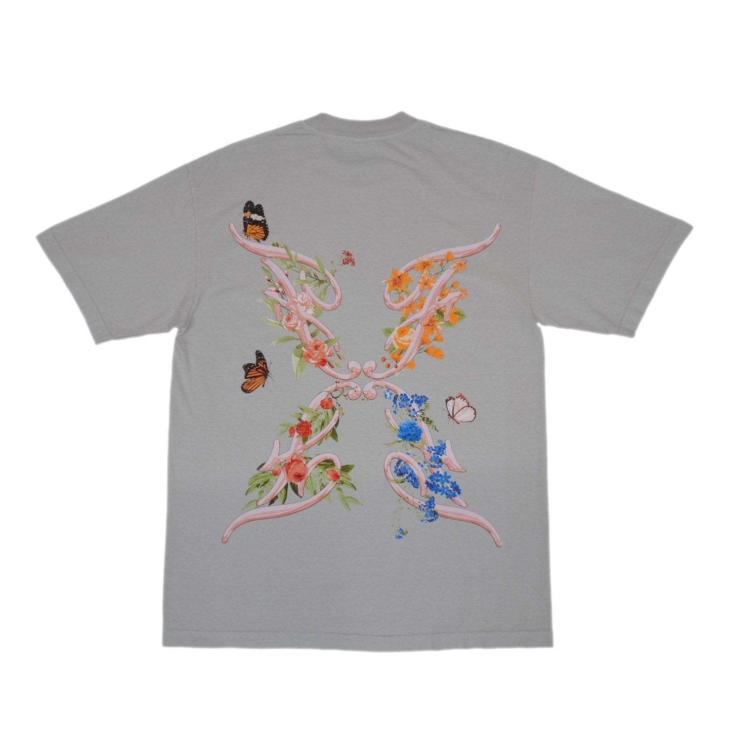 FLORAL BUTTERFLY EFFECT TEE CEMENT